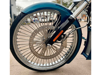 26in. x 3.5in. Mammoth Fat Spoke Front Wheel - Chrome. Fits Softail Breakout 2013up.