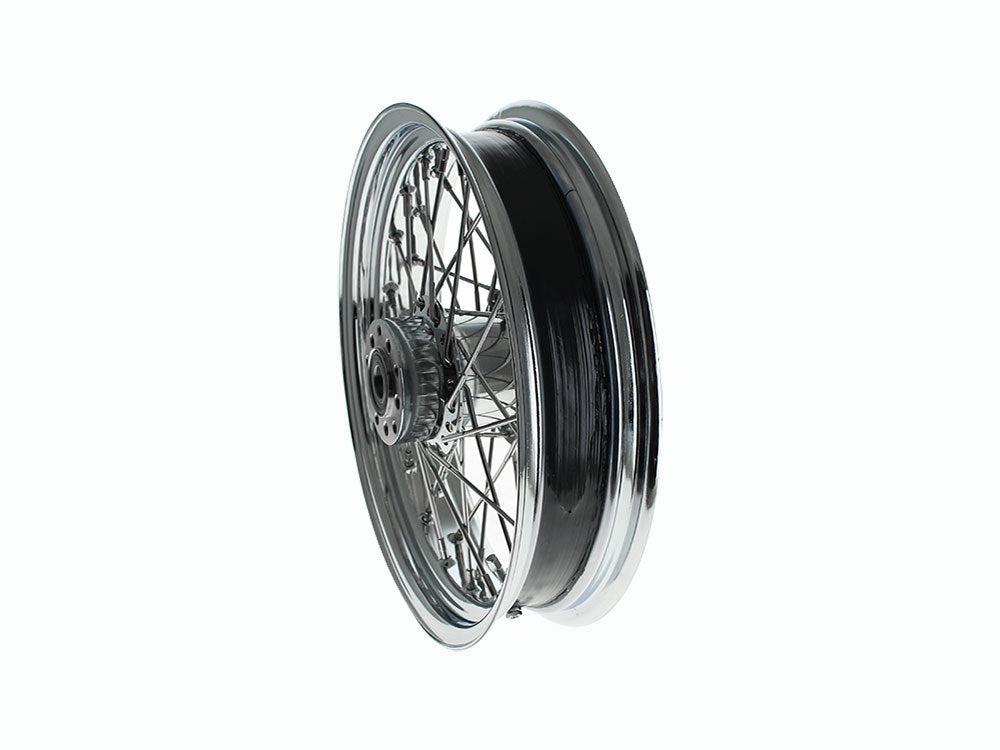 16in. x 3.5in. Rear 40 Spoke Cross Laced Wheel - Chrome. Fits Softail 2011up.