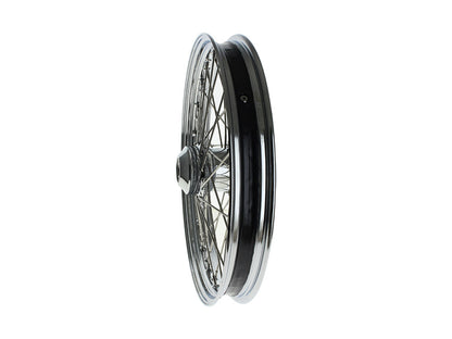 21in. x 2.15in. 40 Spoke Cross Laced Front Wheel - Chrome. Fits FX Softail 2007-2010.