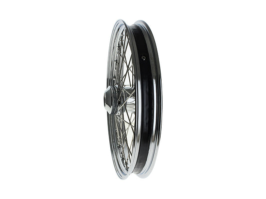 21in. x 2.15in. 40 Spoke Cross Laced Front Wheel - Chrome. Fits FX Softail 2007-2010.