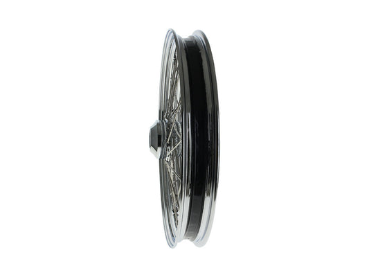 21in. x 2.15in. 40 Spoke Cross Laced Front Wheel - Chrome. Fits FX Softail 2011-2015.