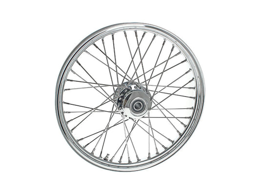21in. x 2.15in. 40 Spoke Cross Laced Front Wheel - Chrome. Fits FX Softail 2011-2015.