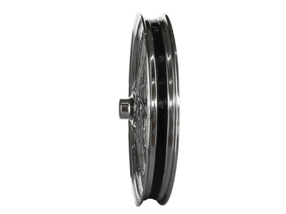 21in. x 2.15in. 40 Spoke Cross Laced Front Wheel - Chrome. Fits Sportster 2000-2007 & Dyna 2000-2005.
