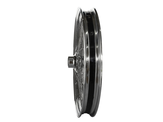 21in. x 2.15in. 40 Spoke Cross Laced Front Wheel - Chrome. Fits Sportster 2000-2007 & Dyna 2000-2005.
