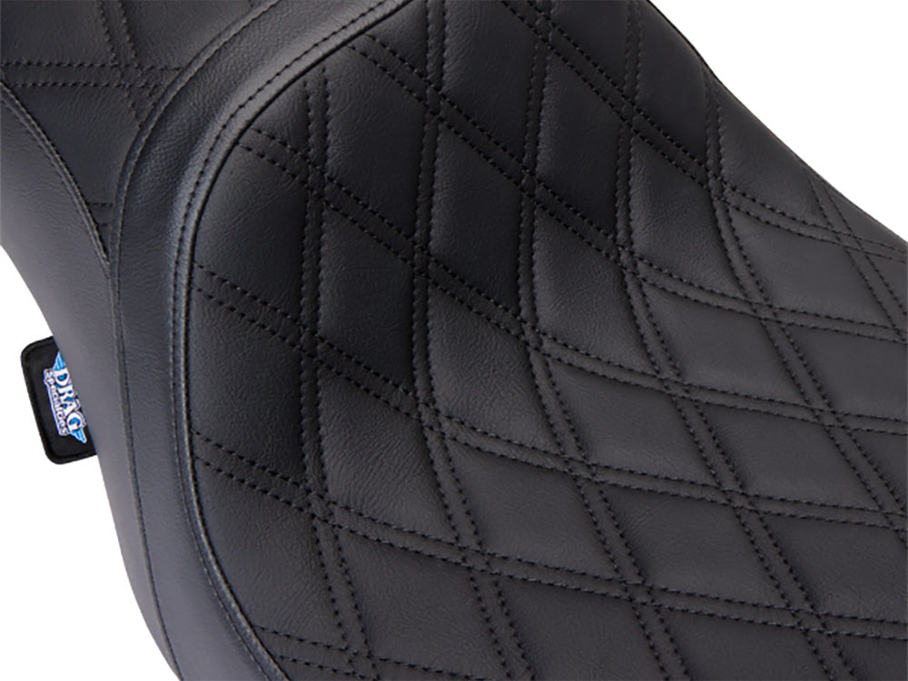 Performance Predator 2up Dual Seat with Black Double Diamond Lattice Stitch. Fits Most Touring 2008-2024