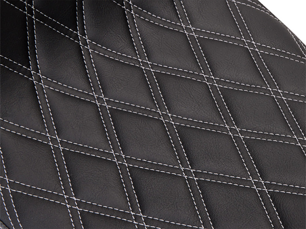 Performance Predator 2up Dual Seat with Silver Double Diamond Lattice Stitch. Fits Most Touring 2008-2024