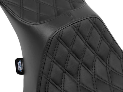 Predator 3, 2up Dual Seat with Black Double Diamond Lattice Stitch. Fits CVO Touring 2023up, Street Glide & Road Glide 2024up, Touring 2025up