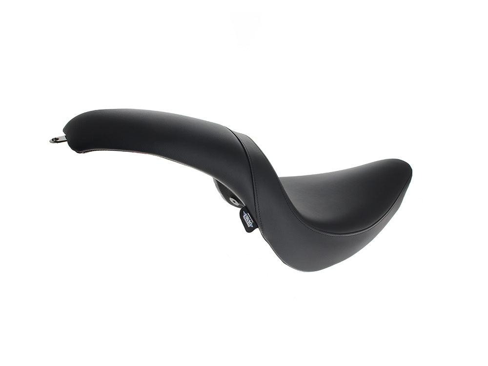 Predator Dual Seat - Smooth Solar Leather Black. Fits Softail 2006-2017 with OEM 200 Rear Tyre