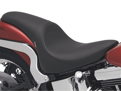 Predator Dual Seat - Smooth Solar Leather Black. Fits Softail 1984-1999.