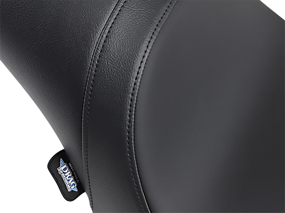 Predator Dual Seat - Smooth Solar Leather Black. Fits Softail 2000-2017 with 130 or 150 OEM Rear Tyre