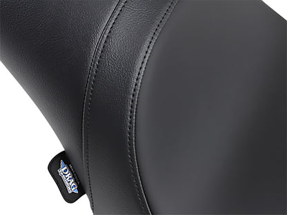 Predator Dual Seat - Smooth Solar Leather Black. Fits Softail 2000-2017 with 130 or 150 OEM Rear Tyre