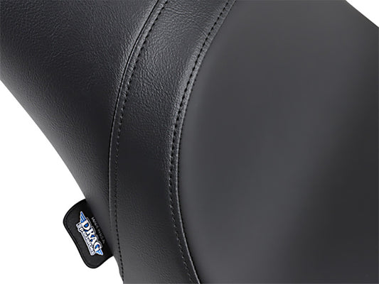 Predator Dual Seat - Smooth Solar Leather Black. Fits Softail 2000-2017 with 130 or 150 OEM Rear Tyre