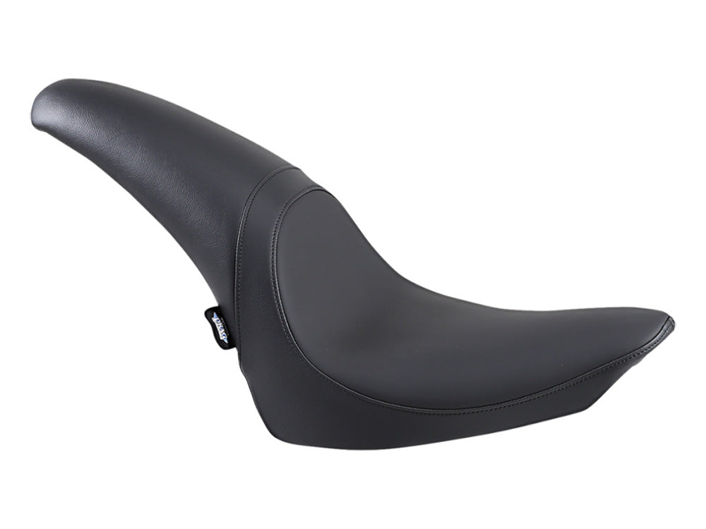 Predator Dual Seat - Smooth Solar Leather Black. Fits Softail 2000-2017 with 130 or 150 OEM Rear Tyre