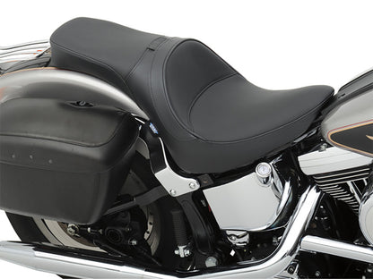 Predator 2up Dual Seat - Smooth Solar Leather Black. Fits Softail 1984-1999. Can Option a Backrest.