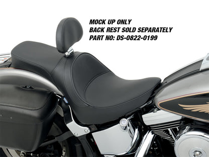 Predator 2up Dual Seat - Smooth Solar Leather Black. Fits Softail 1984-1999. Can Option a Backrest.
