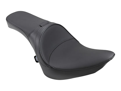 Predator 2up Dual Seat - Smooth Solar Leather Black. Fits Softail 1984-1999. Can Option a Backrest.