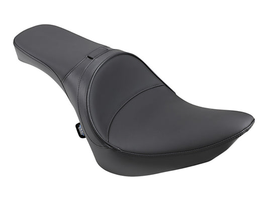 Predator 2up Dual Seat - Smooth Solar Leather Black. Fits Softail 1984-1999. Can Option a Backrest.