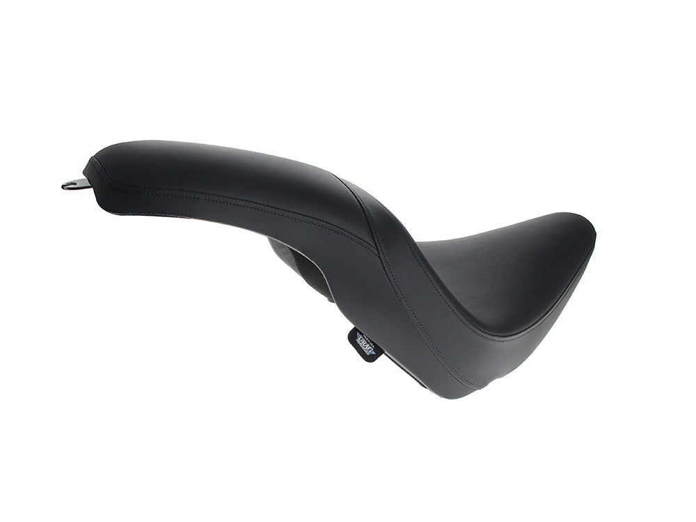 Predator Dual Seat - Smooth Solar Leather Black. Fits Softail Slim 2012-2017 & Blackline 2011-2013