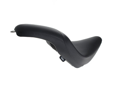 Predator Dual Seat - Smooth Solar Leather Black. Fits Softail Slim 2012-2017 & Blackline 2011-2013