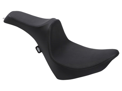 Predator 3 Dual Seat - Smooth Black. Fits Softail Deluxe 2018-2020, Slim 2018-2021, Standard 2020-2024 & Street Bob & Heritage Classic 2018up