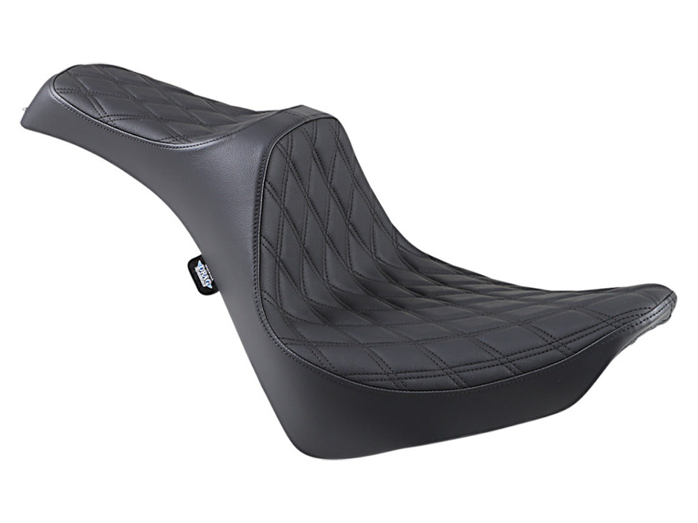 Predator 3 Dual Seat with Black Double Diamond Lattice Stitch. Fits Softail Deluxe 2018-2020, Slim 2018-2021, Standard 2020-2024 & Street Bob & Heritage Classic 2018up