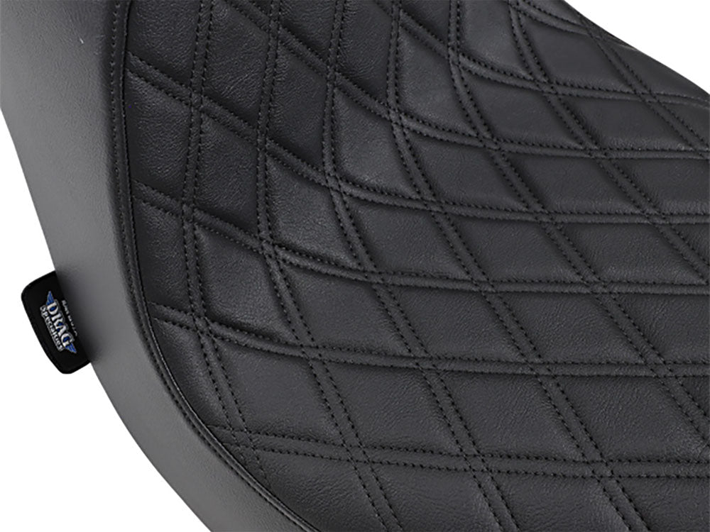 Predator 3 Dual Seat with Black Double Diamond Lattice Stitch. Fits Fat Boy 2018up & Breakout 2023up