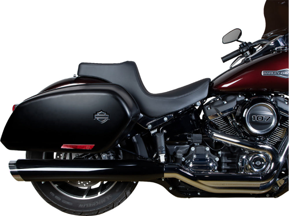 Predator 3 Dual Seat - Smooth Black. Fits Sport Glide & Low Rider 2018up, Low Rider S 2020up & Low Rider ST 2022up