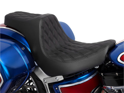 Predator 3 Dual Seat with Black Double Diamond Lattice Stitch. Fits Sport Glide & Low Rider 2018up, Low Rider S 2020up & Low Rider ST 2022up