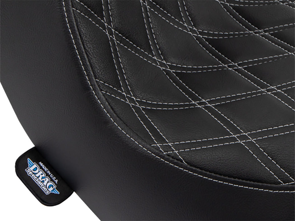 Predator 3 Dual Seat with Silver Double Diamond Lattice Stitch. Fits Sport Glide & Low Rider 2018up, Low Rider S 2020up & Low Rider ST 2022up