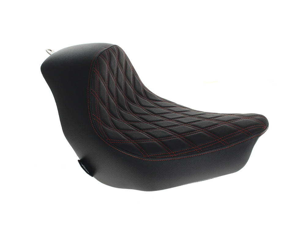 Solo Seat with Red Double Diamond Lattice Stitch. Fits Low Rider 2018up, Low Rider S 2020up & Low Rider ST 2022up