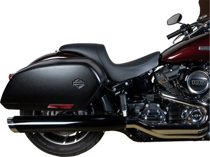 Performance Predator Dual Seat - Smooth Black. Fits Sport Glide & Low Rider 2018up, Low Rider S 2020up & Low Rider ST 2022up