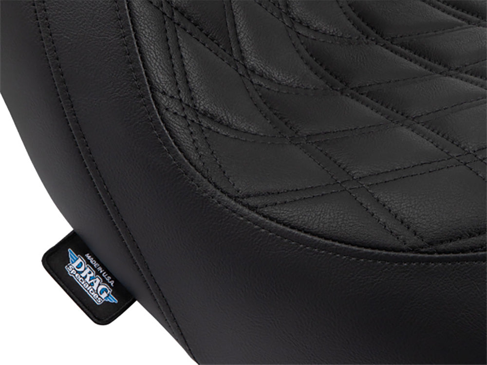 Performance Predator Dual Seat with Black Double Diamond Lattice Stitch. Fits Sport Glide & Low Rider 2018up, Low Rider S 2020up & Low Rider ST 2022up
