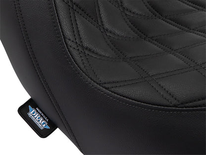 Performance Predator Dual Seat with Black Double Diamond Lattice Stitch. Fits Sport Glide & Low Rider 2018up, Low Rider S 2020up & Low Rider ST 2022up