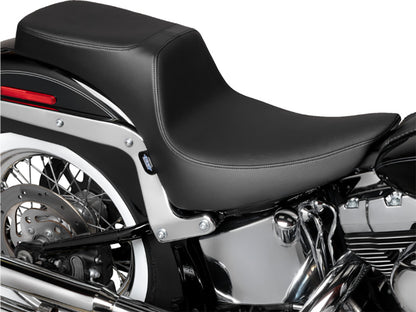 Performance Predator 2up Dual Seat - Smooth Black. Fits Softail 2000-2017 with 130 or 150 OEM Rear Tyre