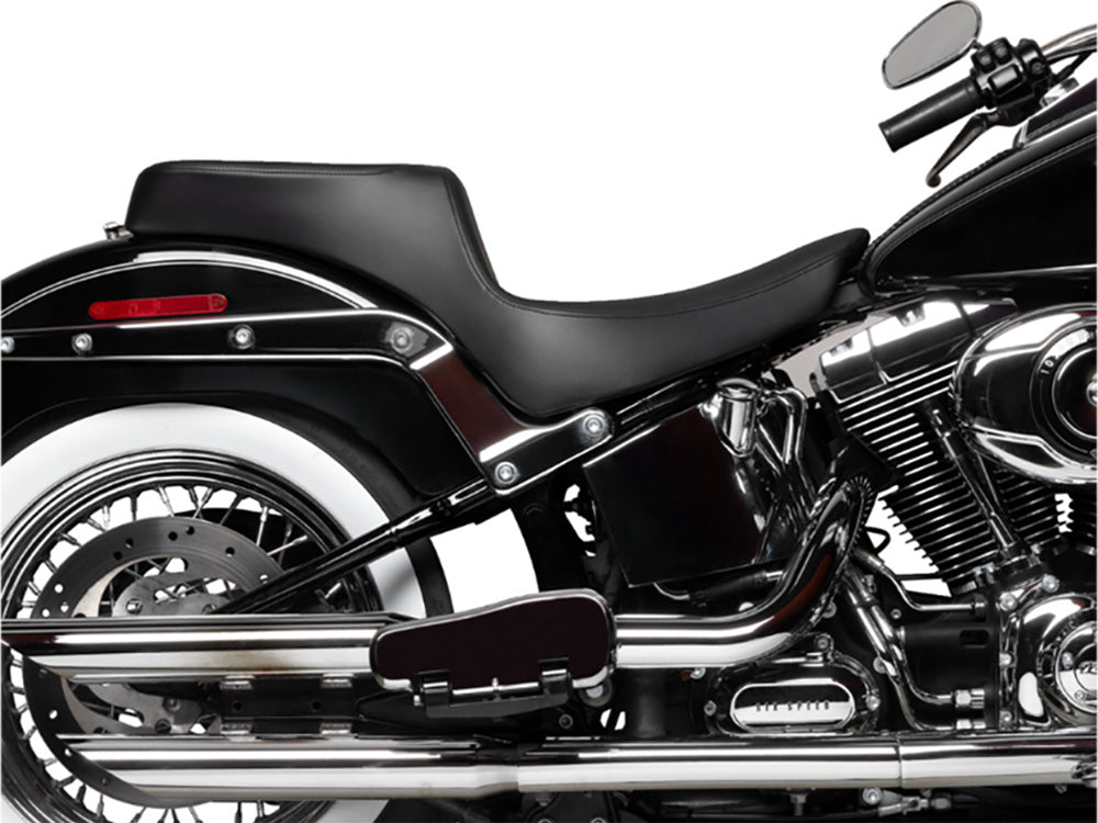 Performance Predator 2up Dual Seat - Smooth Black. Fits Softail 2000-2017 with 130 or 150 OEM Rear Tyre
