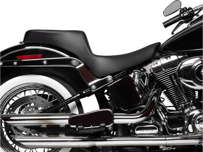 Performance Predator 2up Dual Seat - Smooth Black. Fits Softail 2000-2017 with 130 or 150 OEM Rear Tyre