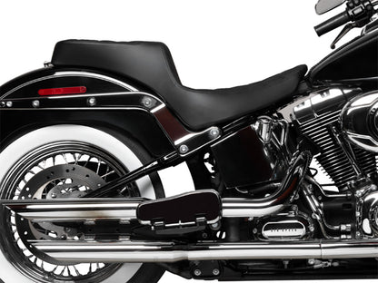 Performance Predator 2up Dual Seat with Black Double Diamond Lattice Stitch. Fits Softail 2000-2017 with 130 or 150 OEM Rear Tyre