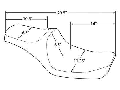 Predator 3 Dual Seat - Smooth Black. Fits Dyna 1996-2003