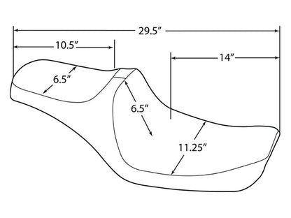 Predator 3 Dual Seat with Silver Double Diamond Lattice Stitch. Fits Dyna 1996-2003