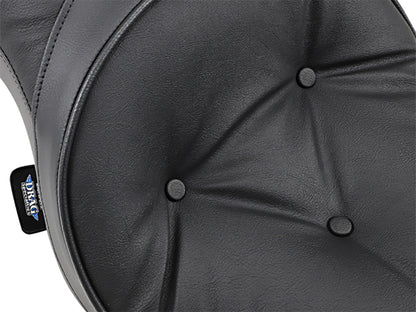 Low Profile Dual Touring Seat with Pillow Stitch. Fits Sportster 2004-2021