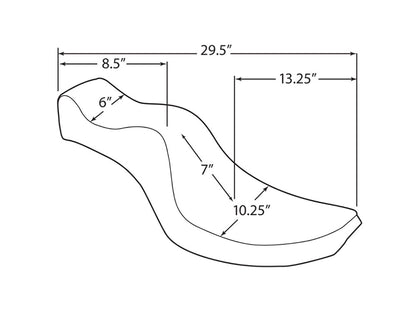 Mini King & Queen Dual Seat. Fits Big Twin 1964-1984