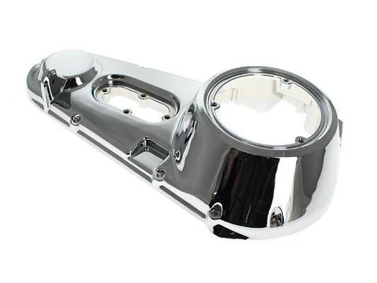 Outer Primary Cover with Running Board Lugs - Chrome. Fits 4Spd FLH 1970-1984