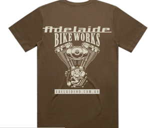 Adelaide Bike Works Engine Tee - Walnut