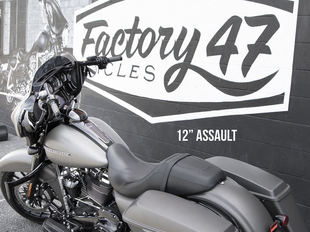 12in. x 1-1/2in. Assault Handlebar - Gloss Black. Fits Ultra Models 1996-2024 and Street Glide 1996-2023