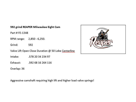 592 Reaper Chain Drive Camshaft. Fits Milwaukee-Eight 2017up.