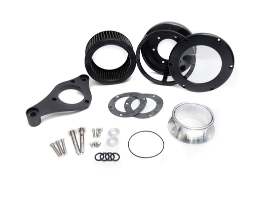 BA Air Cleaner Kit - Black with Clear Cover. Fits Touring 2017-2024 & Softail 2018-2024