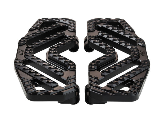 Savage Series Rider Floorboards - Black. Fits Touring 1980up, FL Softail 1986-2017 & Dyna Switchback 2012-2016