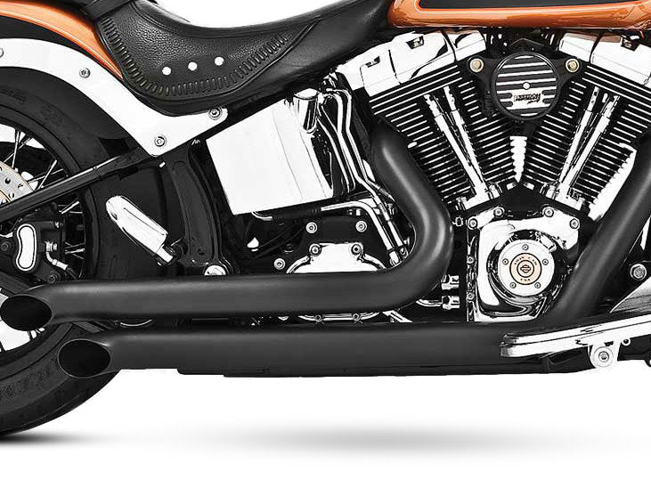 Declaration Turnouts Exhaust - Black. Fits Softail 1986-2017.
