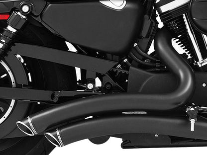 Sharp Curve Radius Exhaust - Black with Black End Caps. Fits Sportster 2004-2021