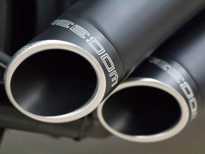 Sharp Curve Radius Exhaust - Black with Black End Caps. Fits Softail Breakout 2013-2017 & Rocker 2008-2011.